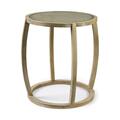 Clean Choice 26.2 in. Wood Round Top Accent Table with Glass, Light Brown CL3100364